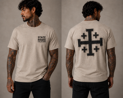 State Issued Collection "Jerusalem Cross" Sand Fitted T-shirt