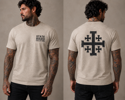 State Issued Collection "Jerusalem Cross" Sand Fitted T-shirt
