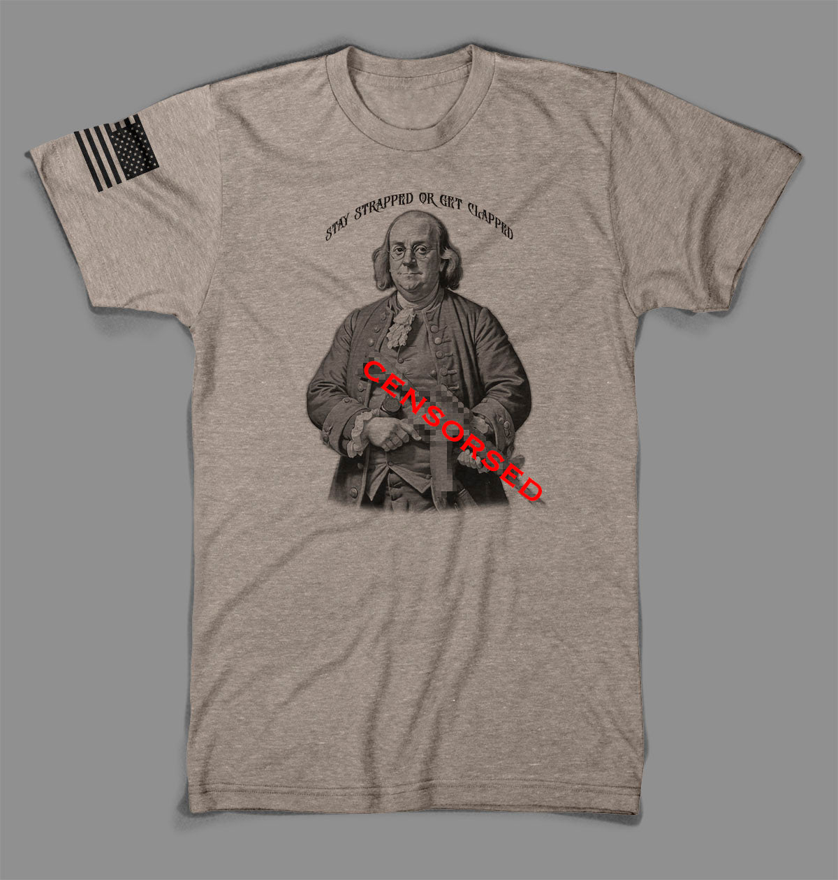 State Issued Collection "Stay Strapped" Sand Fitted T-shirt