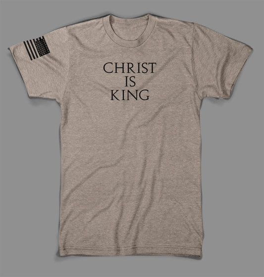 State Issued Collection "Christ Is King" Sand Fitted T-shirt