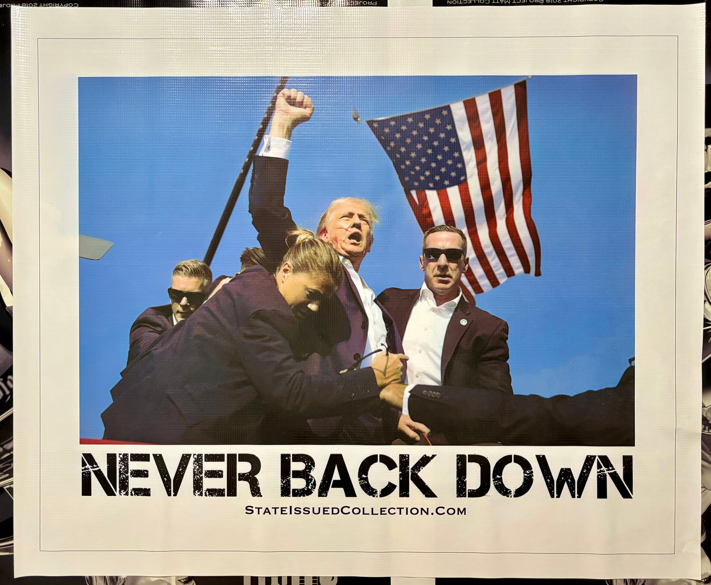 Never Back Down Vinyl Banner