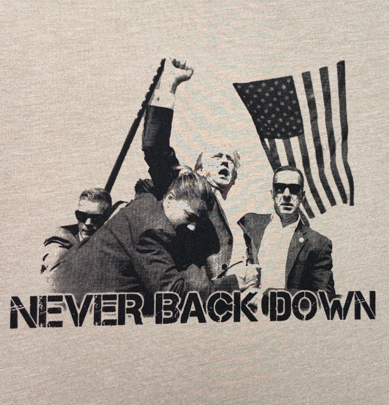 State Issued Collection "Never Back Down" Sand Fitted T-shirt