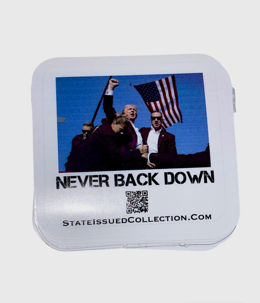 Never Back Down sticker 3 pack